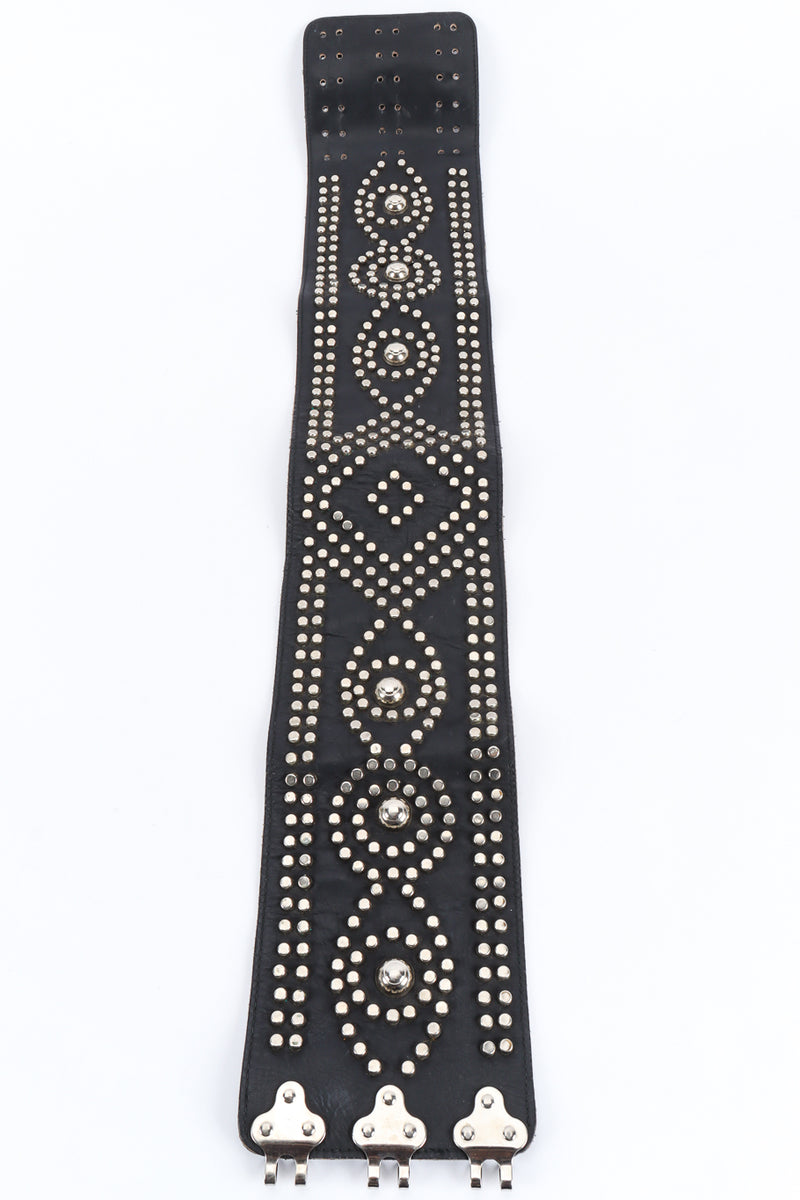 Vintage Saks Fifth Avenue Studded Leather Waist Belt front @ Recess LA