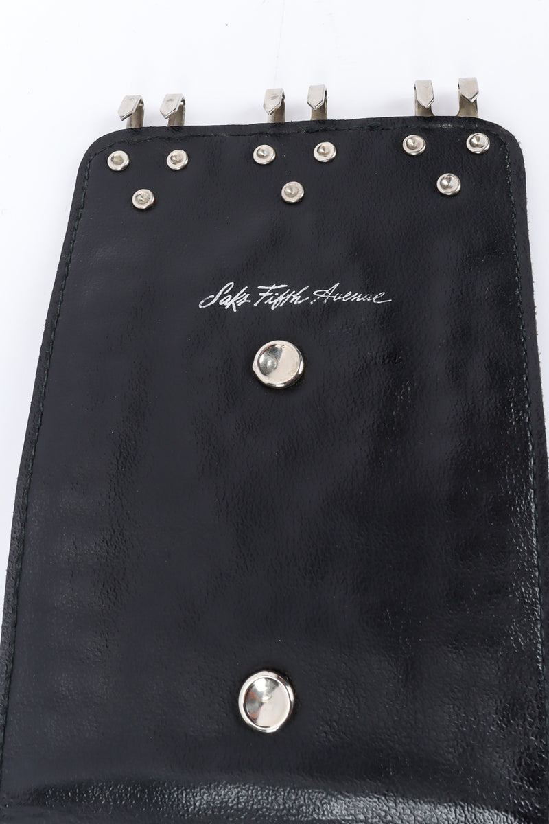 Vintage Saks Fifth Avenue Studded Leather Waist Belt signed/hook clasp @ Recess LA