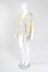 Recess Los Angeles Vintage Hollys Harp Ethereal Sheer Velvet Lamé Burnout Poncho Top