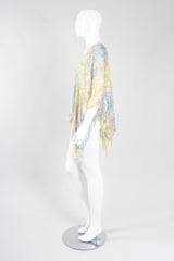 Recess Los Angeles Vintage Hollys Harp Ethereal Sheer Velvet Lamé Burnout Poncho Top