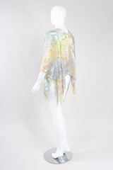 Recess Los Angeles Vintage Hollys Harp Ethereal Sheer Velvet Lamé Burnout Poncho Top