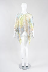 Recess Los Angeles Vintage Hollys Harp Ethereal Sheer Velvet Lamé Burnout Poncho Top