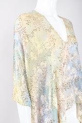 Recess Los Angeles Vintage Hollys Harp Ethereal Sheer Velvet Lamé Burnout Poncho Top