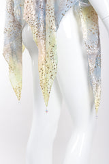 Recess Los Angeles Vintage Hollys Harp Ethereal Sheer Velvet Lamé Burnout Poncho Top