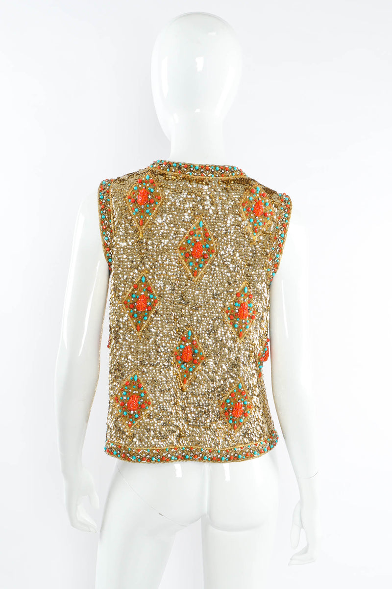 Vintage Saks fifth Avenue Jeweled Sequin Vest mannequin back @ Recess Los Angeles