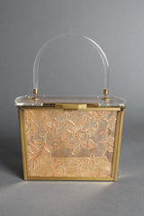 Vintage Saks Fifth Avenue 1950s Lace Lucite Bag front @ Recess Los Angeles