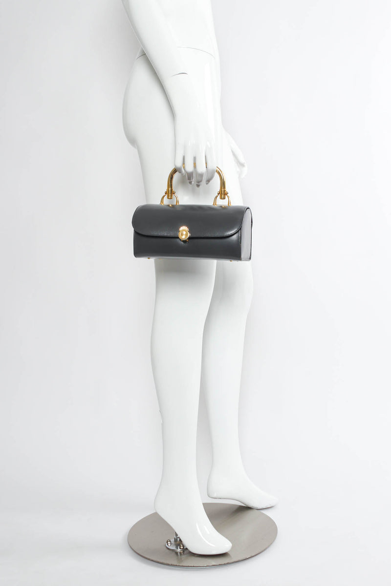 Vintage Saks Fifth Avenue 1960s Leather Box Bag on mannequin @ Recess Los Angeles