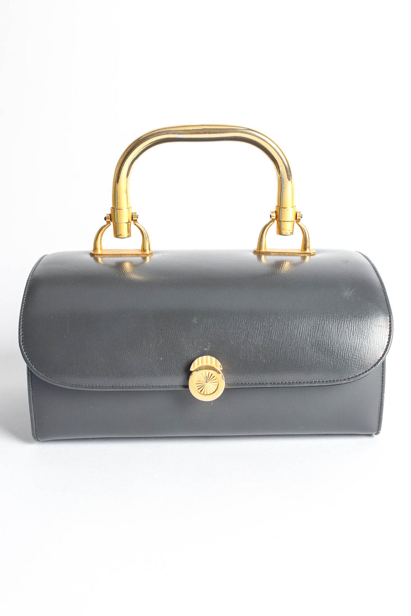 Vintage Saks Fifth Avenue 1960s Leather Box Bag front @ Recess Los Angeles