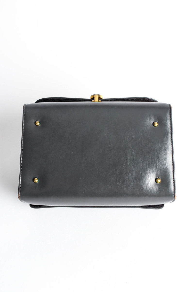 Vintage Saks Fifth Avenue 1960s Leather Box Bag base @ Recess Los Angeles