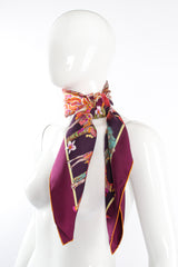 Vintage Salvatore Ferragamo Medina Camel Parade Silk Scarf on Mannequin at Recess Los Angeles