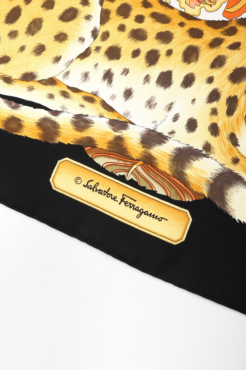 Recess Los Angeles Vintage Salvatore Ferragamo Animal Print Jungle Cat Scarf
