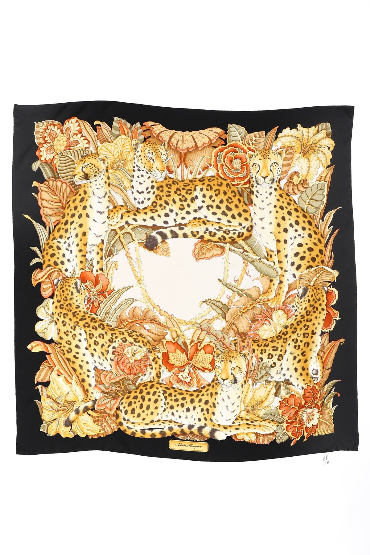 Vintage Salvatore Ferragamo Animal Print Jungle Cat Scarf – Recess
