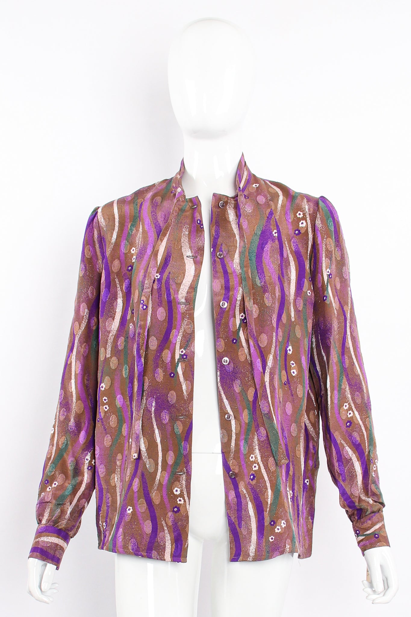 Vintage Samuel Robert by Peter Hatsi-Androu Streamer Blouse on mannequin open at Recess LA