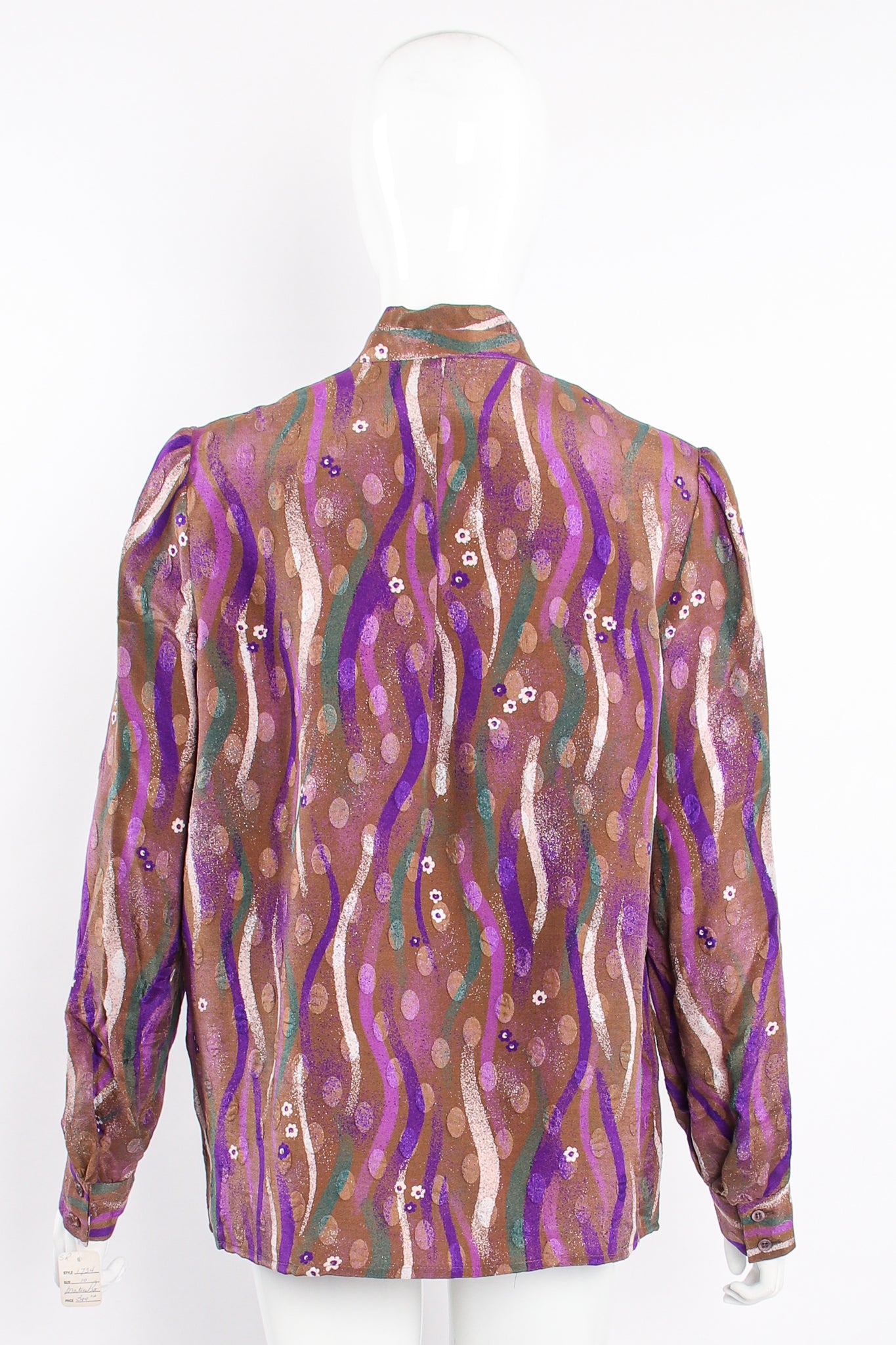Vintage Samuel Robert by Peter Hatsi-Androu Streamer Blouse on mannequin back at Recess LA