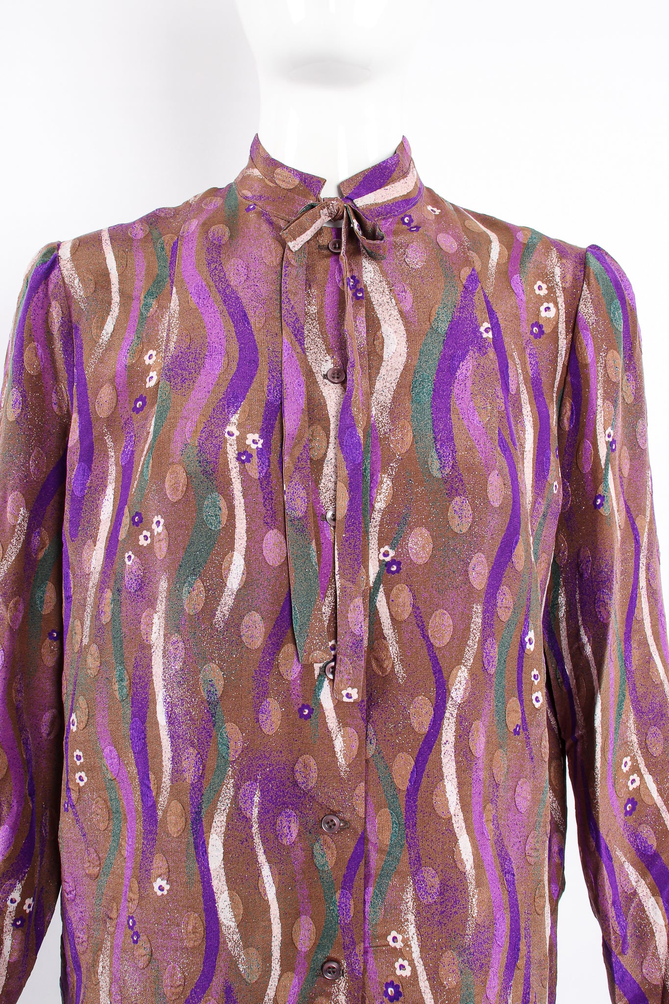 Vintage Samuel Robert by Peter Hatsi-Androu Streamer Blouse on mannequin open at Recess LA