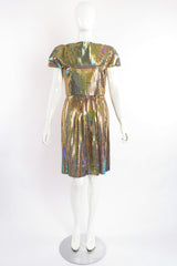 Vintage Scaasi Boutique Holographic Tile Disco Dress on Mannequin front at Recess Los Angeles