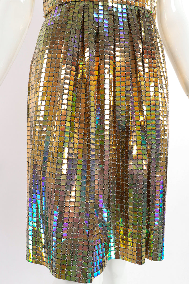 Vintage Scaasi Boutique Holographic Tile Disco Cocktail Dress Recess Vintage Scaasi Boutique Holographic Tile Disco Cocktail Dress Recess