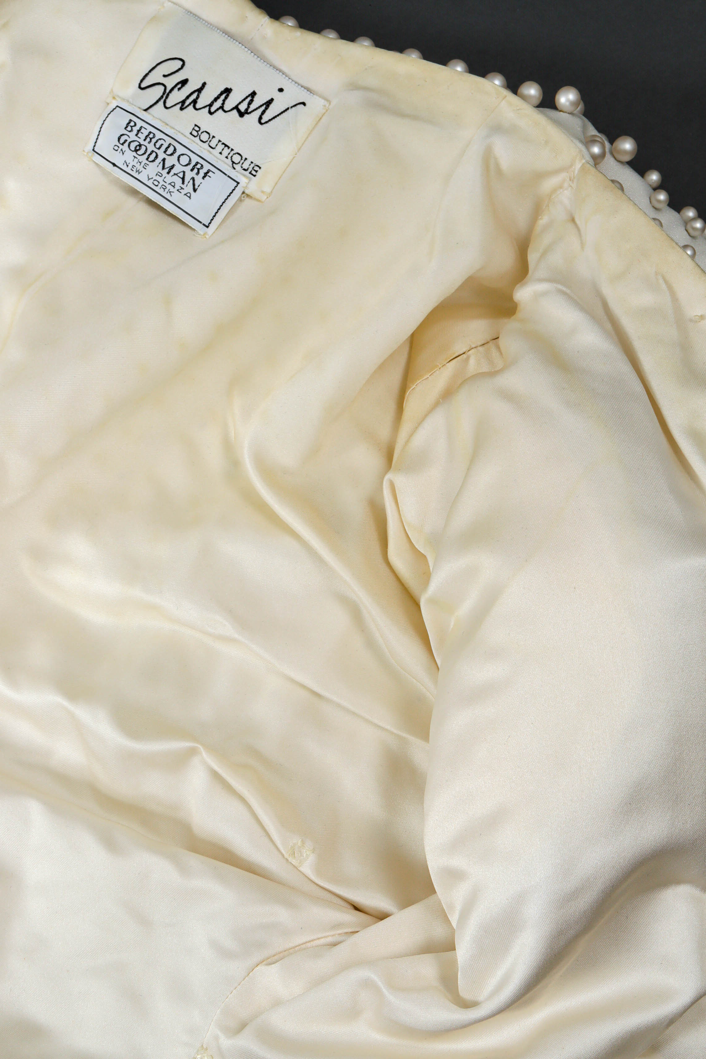 Vintage Scaasi Boutique Pearl Bolero Jacket shoulder pad detail @ Recess LA