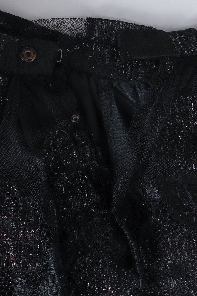 Vintage Jean Louis Scherrer Floral Lace Top & Skirt Set skirt opening @ Recess Los Angeles