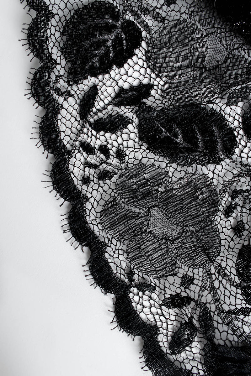 Vintage Jean Louis Scherrer Floral Lace Top & Skirt Set inverse lace  @ Recess Los Angeles