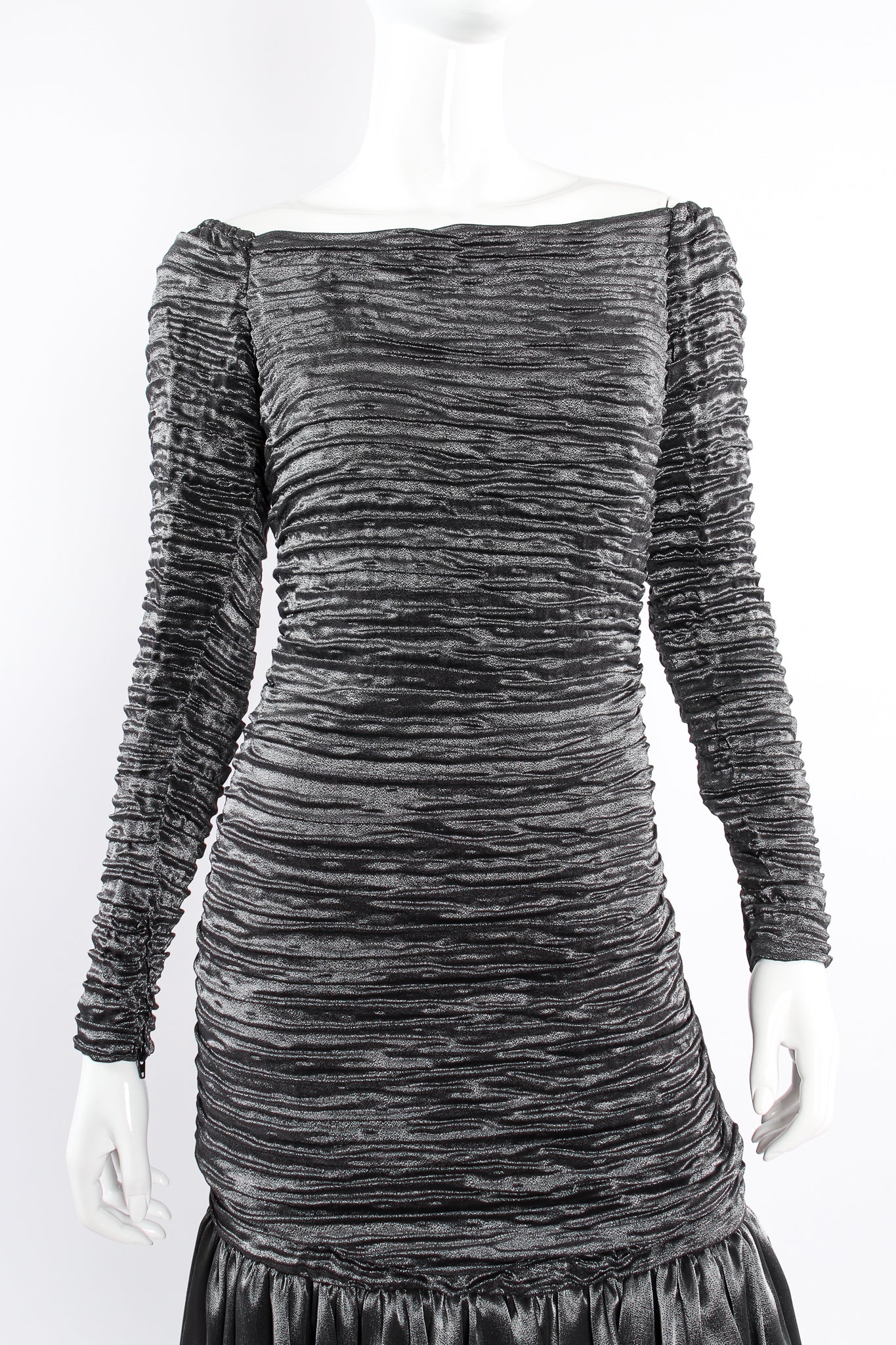 Vintage Jean Louis Scherrer Metallic Silk Velvet Lamé Blouson Dress – Recess