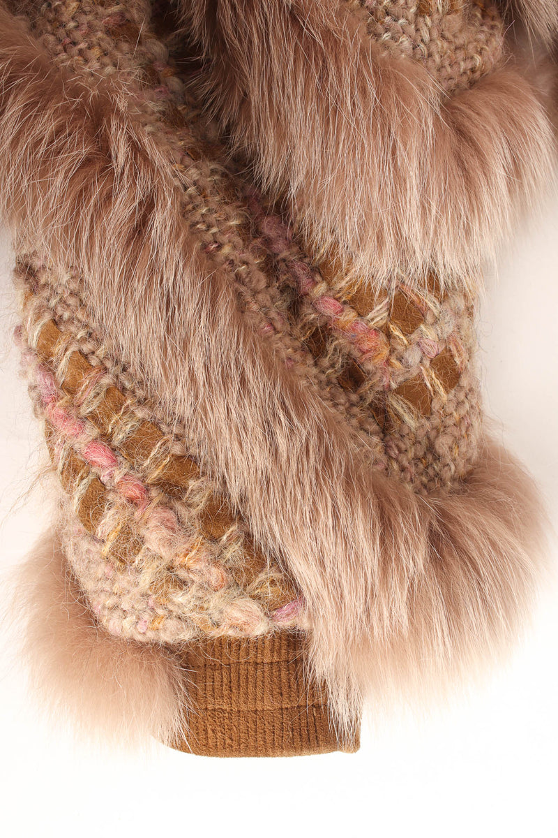 Vintage Schjelde for Caché Woven Mohair Fur Chevron Bomber sleeve cuff @ Recess LA