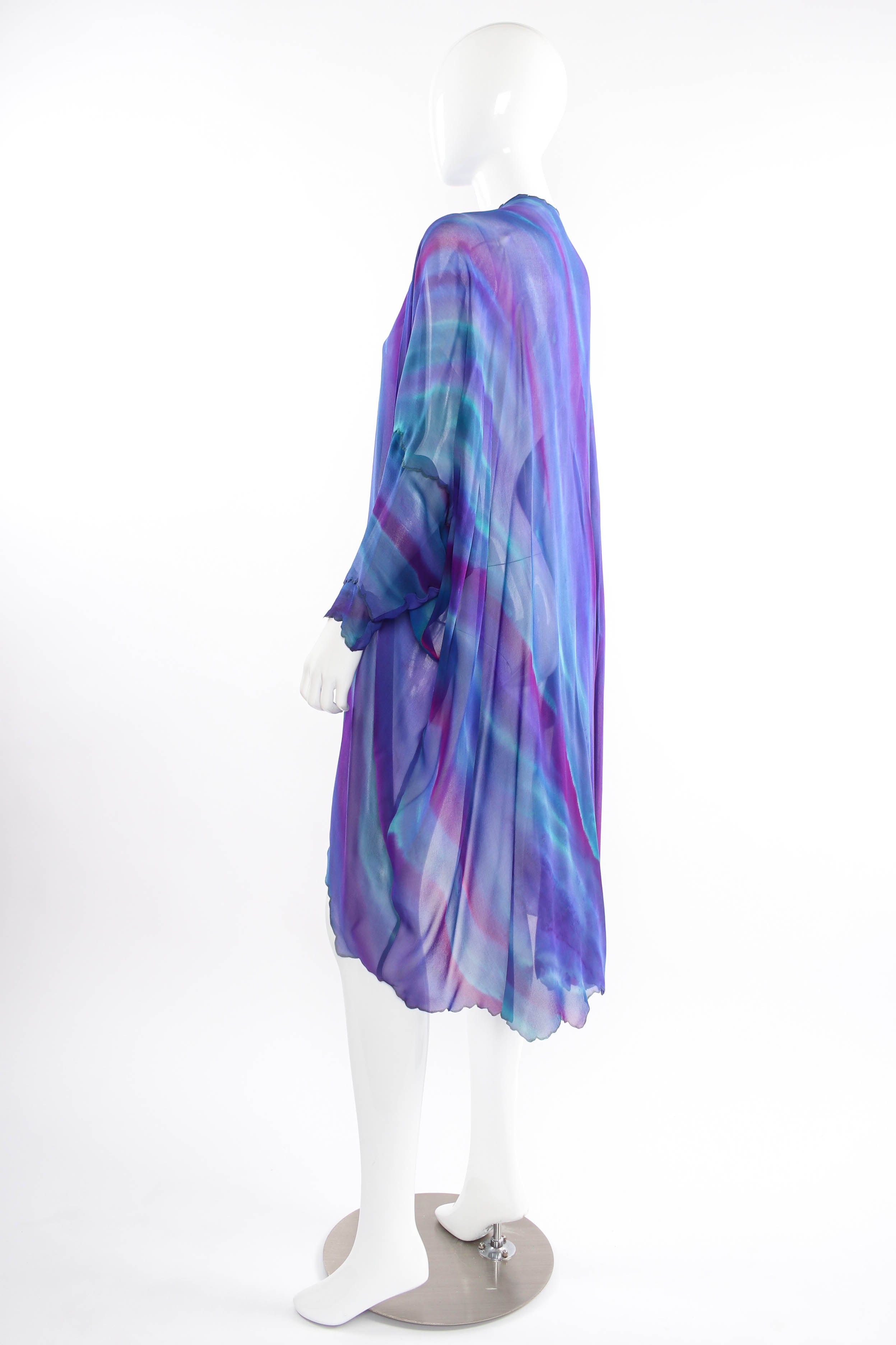 Vintage SHEBUE Watercolor Tie Dye Dress & Shawl Set mannequin side @ Recess LA