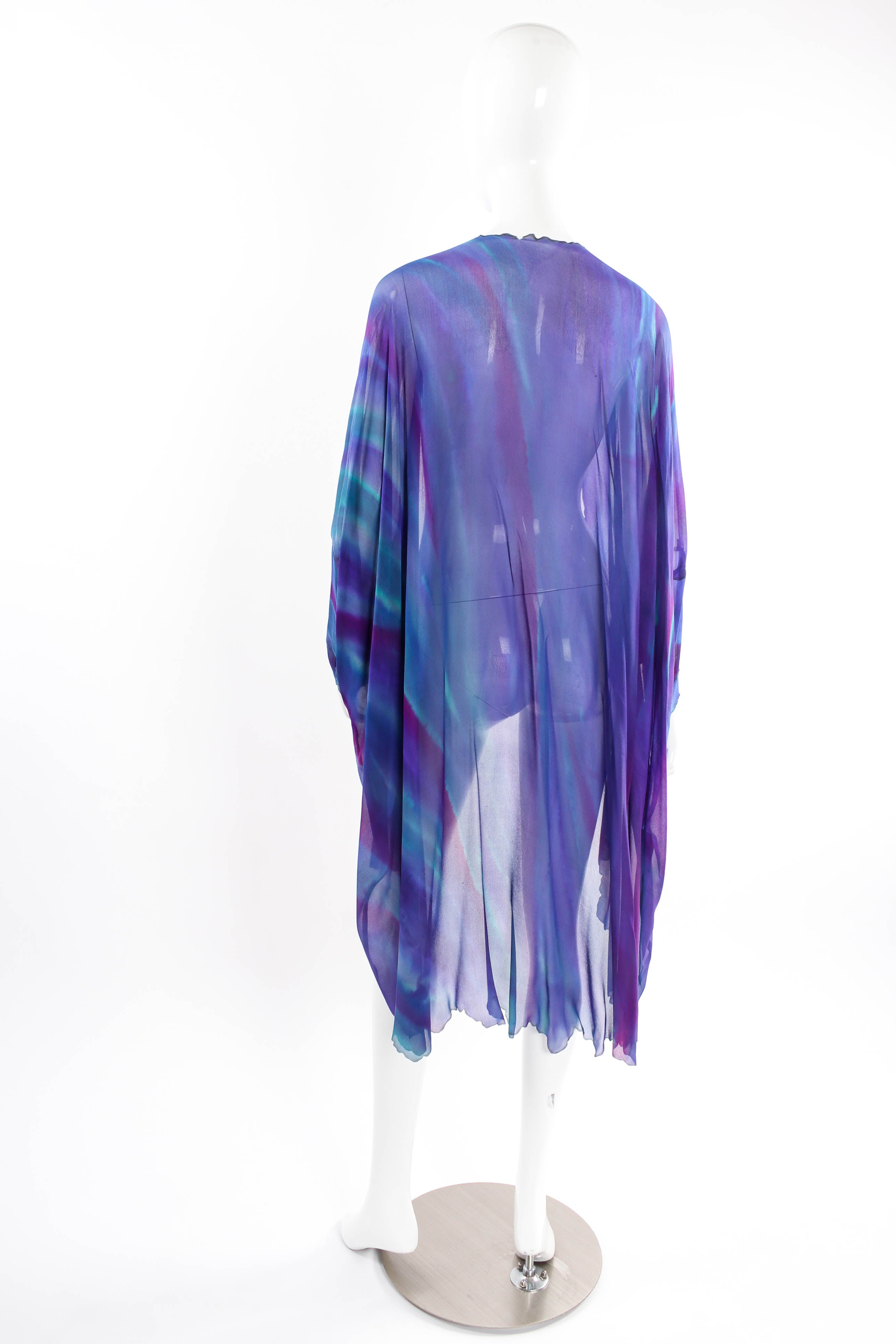 Vintage SHEBUE Watercolor Tie Dye Dress & Shawl Set shawl only back on mannequinn @ Recess LA