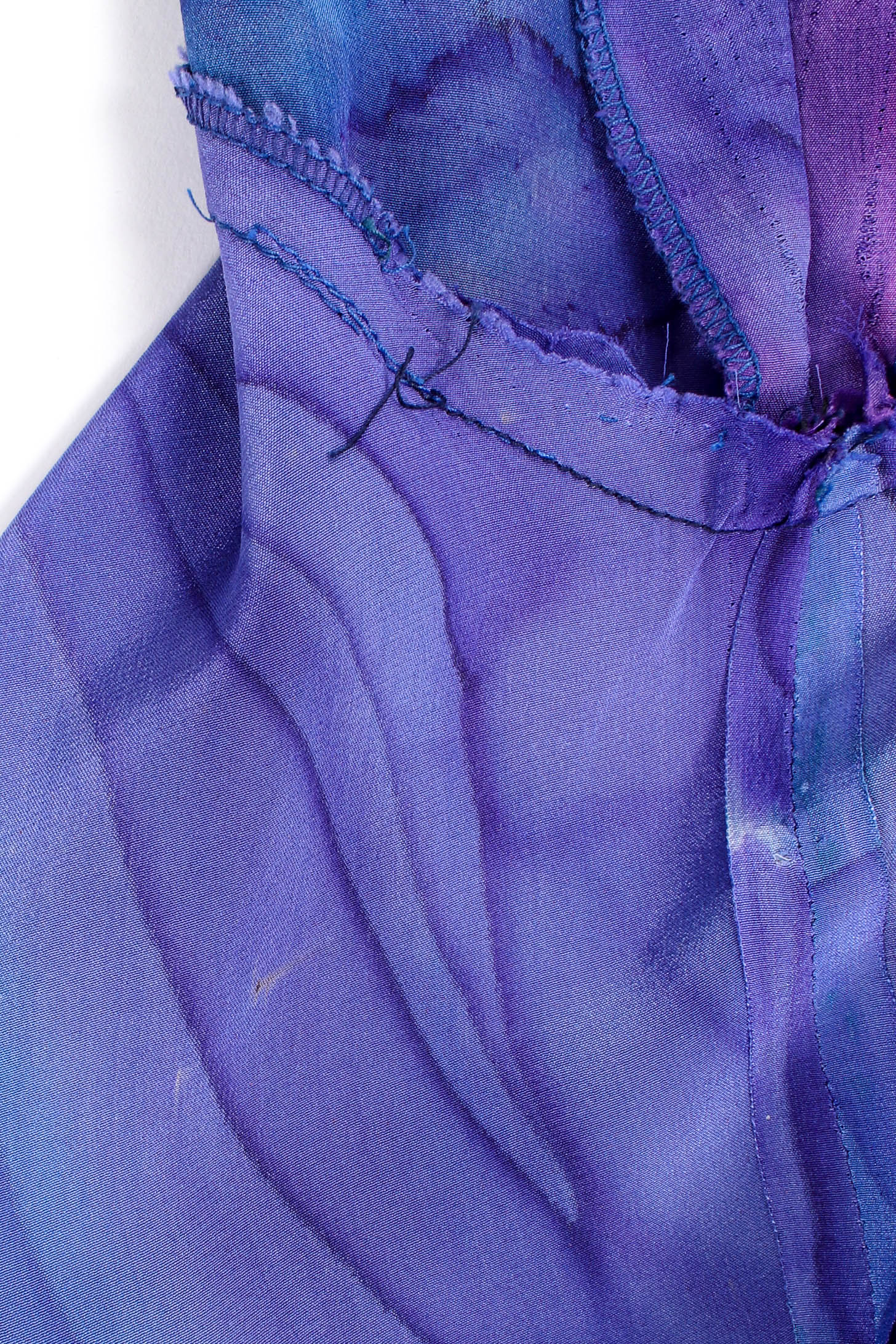 Vintage SHEBUE Watercolor Tie Dye Dress & Shawl Set light hem tears @ Recess LA