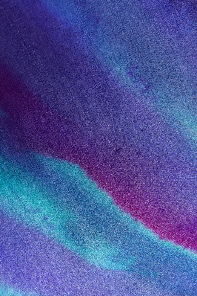 Vintage SHEBUE Watercolor Tie Dye Dress & Shawl Set print detail @ Recess LA