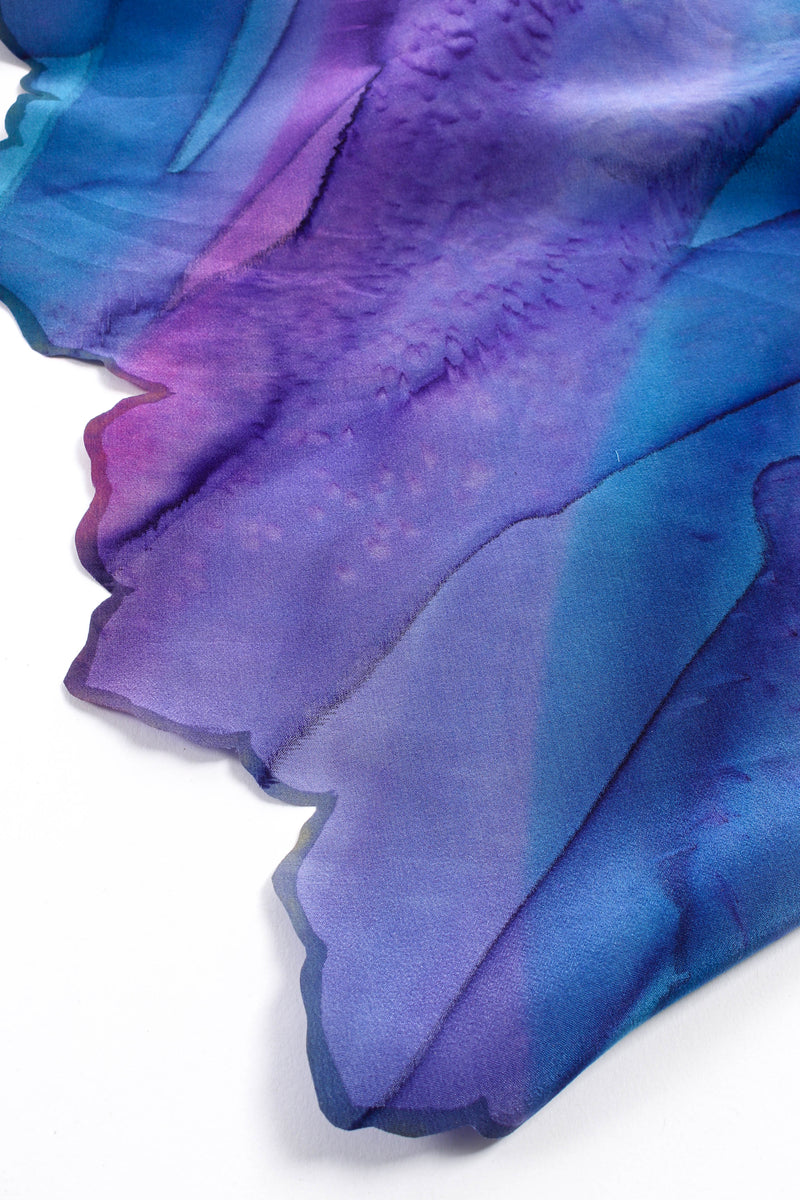 Vintage SHEBUE Watercolor Tie Dye Dress & Shawl Set hem detail dress @ Recess LA