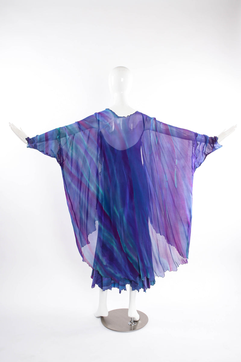 Vintage SHEBUE Watercolor Tie Dye Dress & Shawl Set mannequin back @ Recess LA