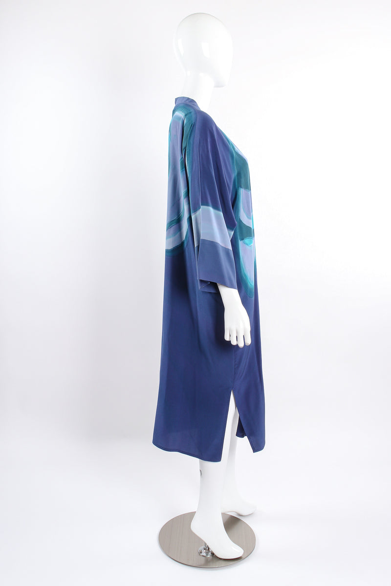 Vintage Shirley Hyatt Watercolor Butterfly Silk Duster on mannequin side at Recess Los Angeles