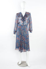 Vintage The Silk Farm Sheer Paisley Top & Skirt Set mannequin front  @ Recess LA