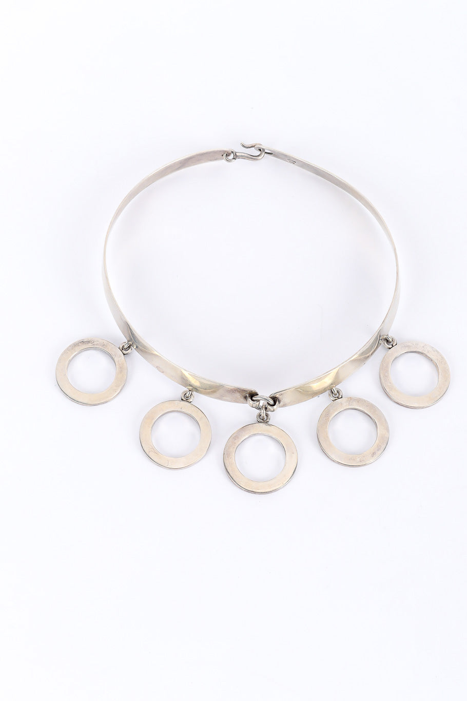 Silver industrial o-ring drop choker necklace clasped @recessla