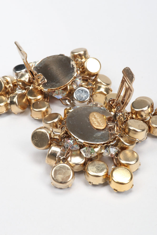 Recess Los Angeles Vintage Simone Eduoard Crystal Cluster Glitter Earrings