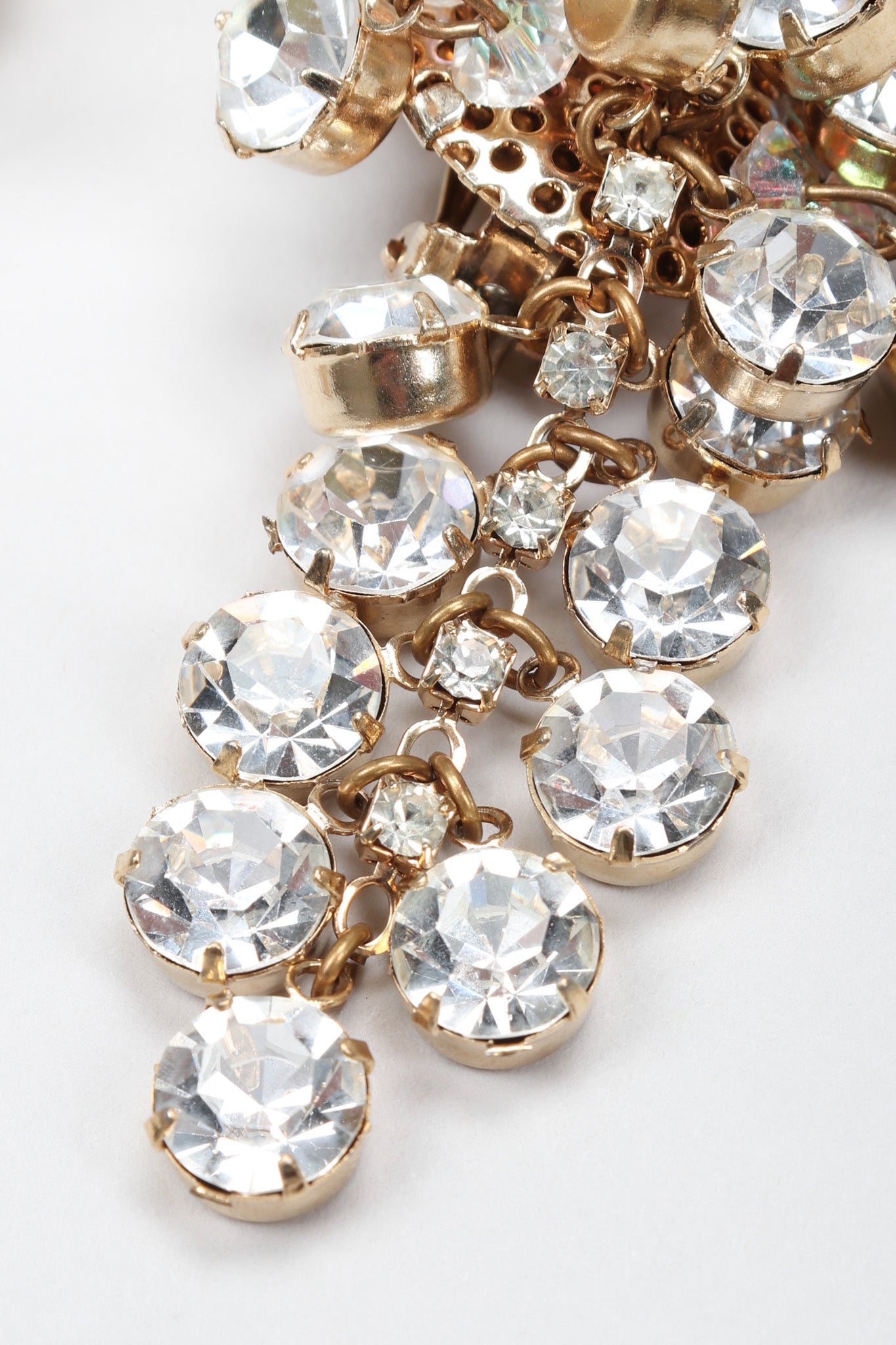 Recess Los Angeles Vintage Simone Eduoard Crystal Cluster Glitter Earrings