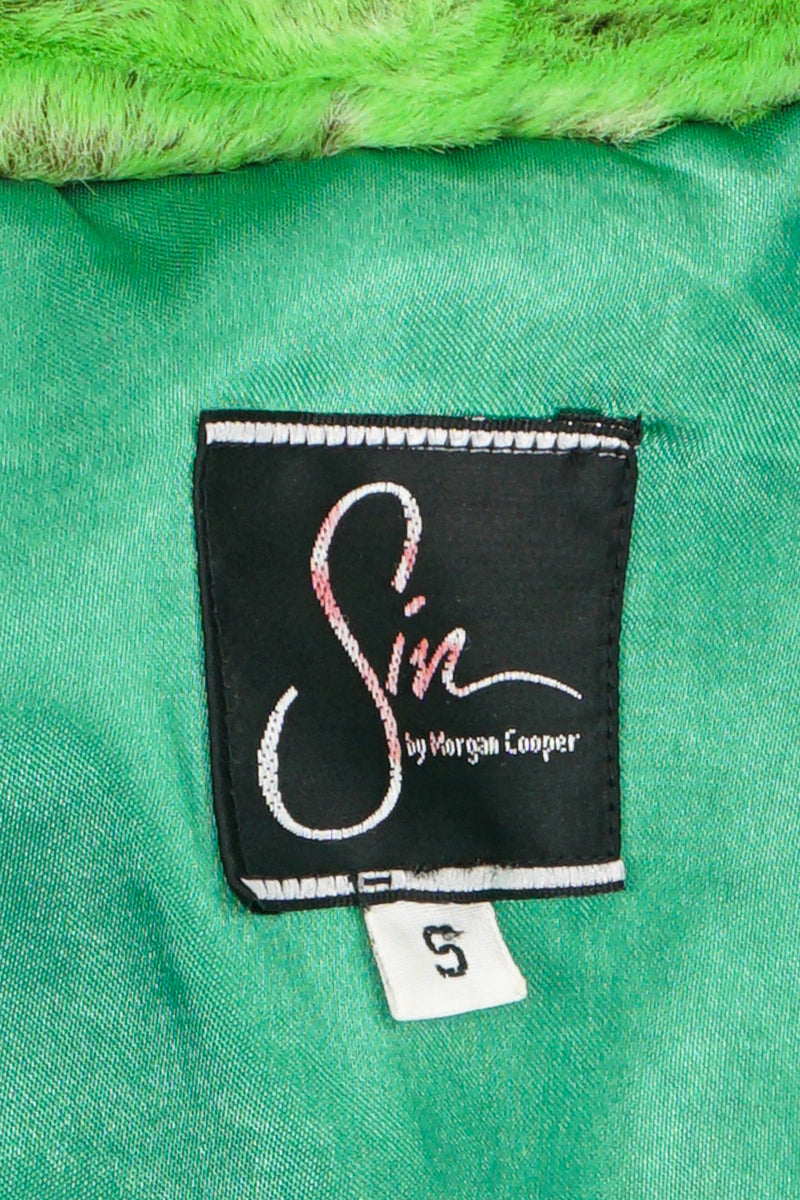 Vintage Sin by Morgan Cooper Lime Faux Fur Collar Jacket label at Recess Los Angeles