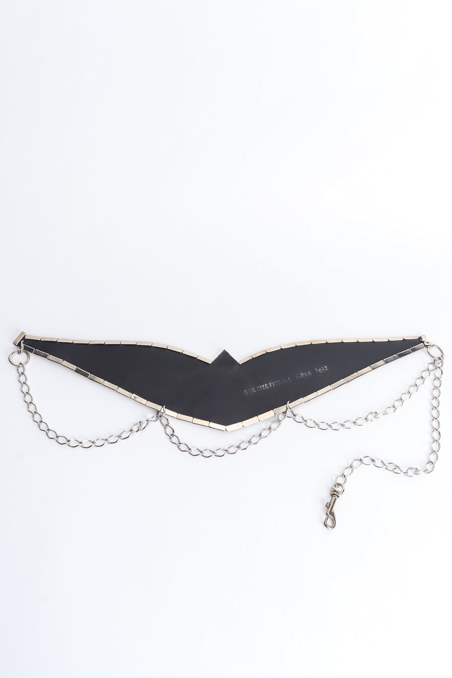 Geometric wing reptile leather belt Spira bcak horizontal @recessla