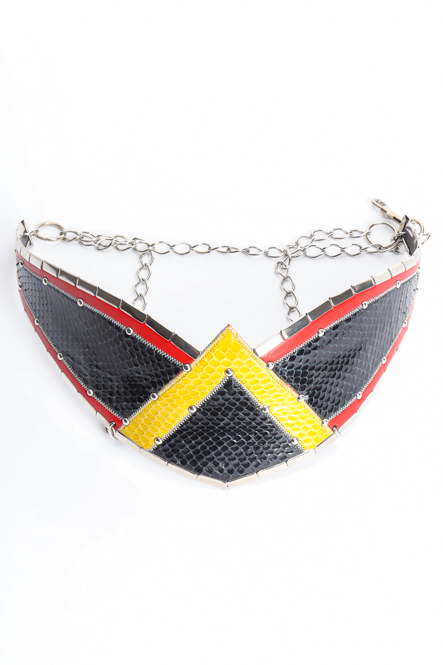 Geometric wing reptile leather belt Spira fastened @recessla