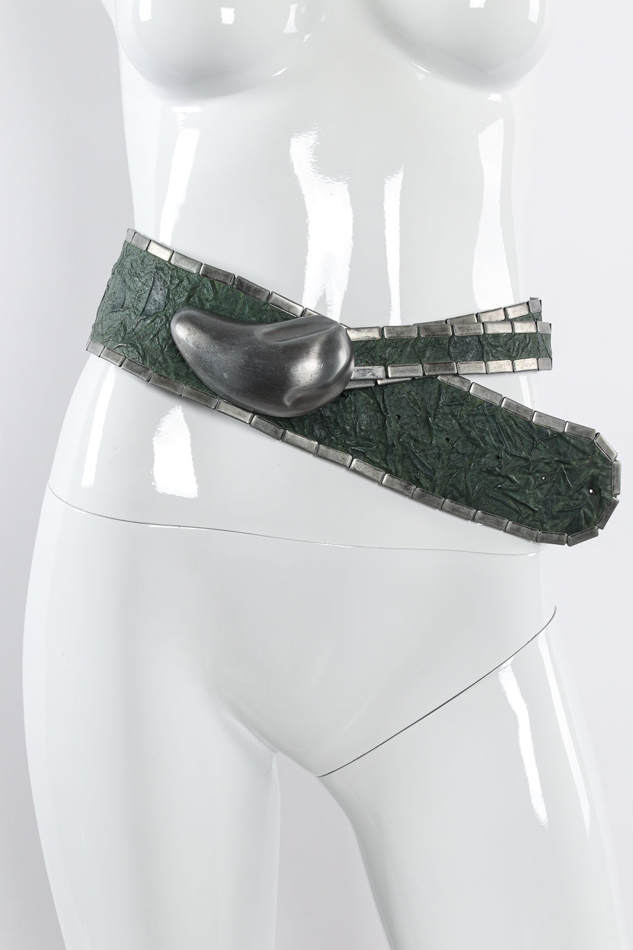 distressed leather wrap belt by Spira mannequin @recessla