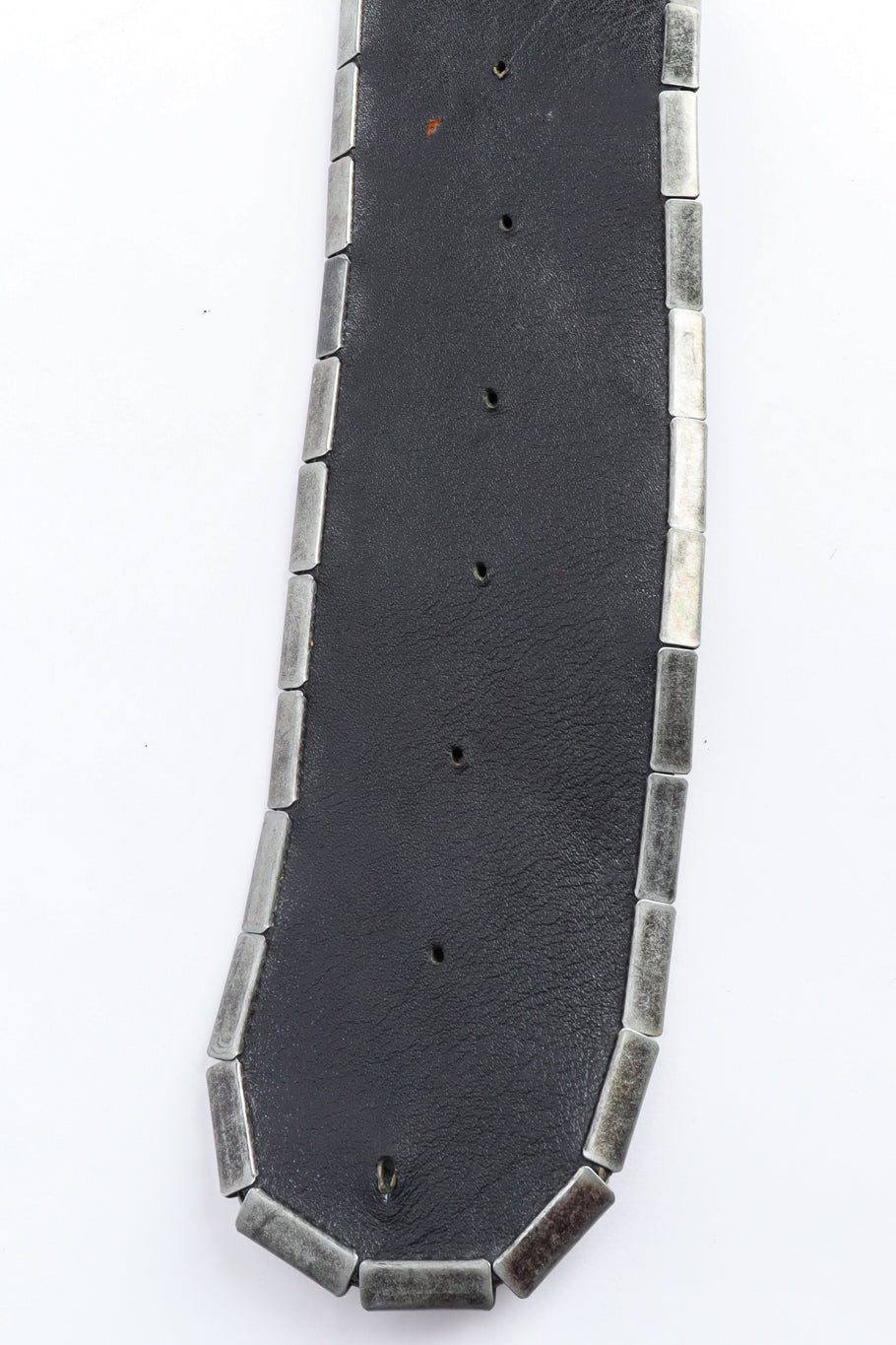 distressed leather wrap belt by Spira inside prong holes @recessla