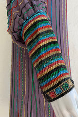 Vintage Sistermax Rainbow Beaded Midi Shift Dress on Mannequin cuff detail at Recess