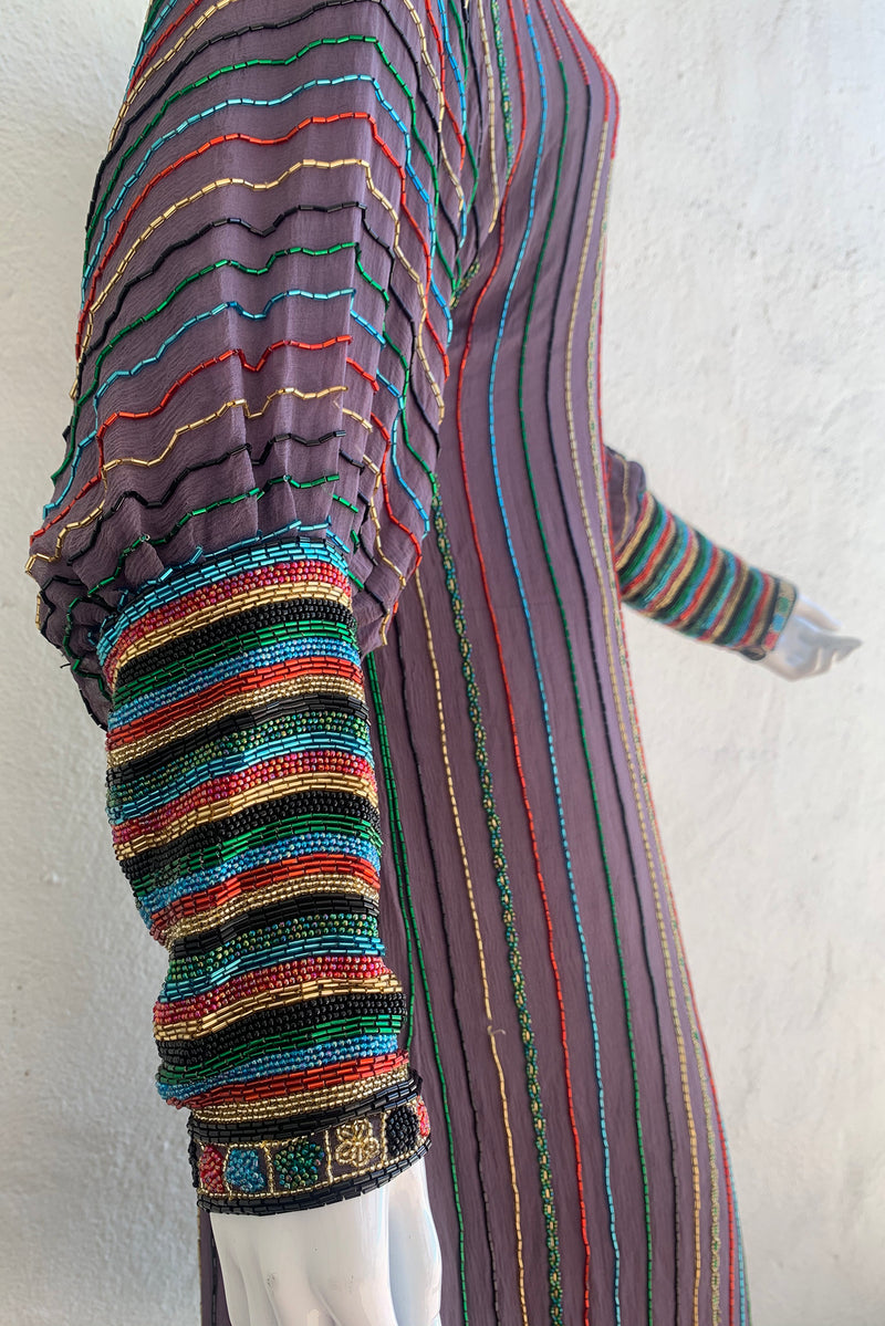 Vintage Sistermax Rainbow Beaded Midi Shift Dress Recess Vintage Sistermax Rainbow Beaded Midi Shift Dress Recess