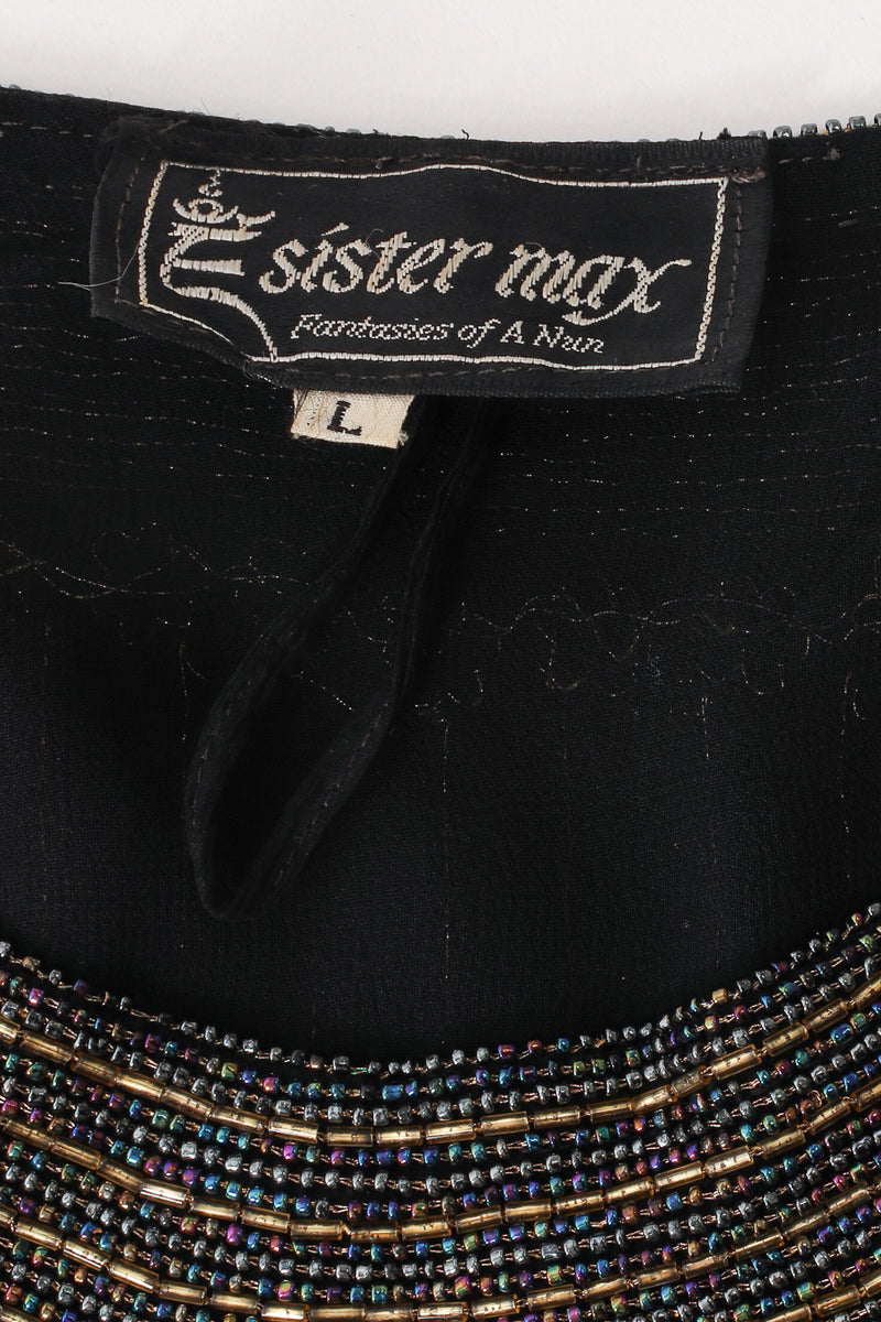 Vintage Sistermax Beaded Striped Silk Shift Dress at Recess Los Angeles (label crop)