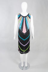 Sistermax Vintage Beaded Candy Chevron Dress