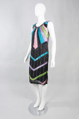 Sistermax Vintage Beaded Candy Chevron Dress