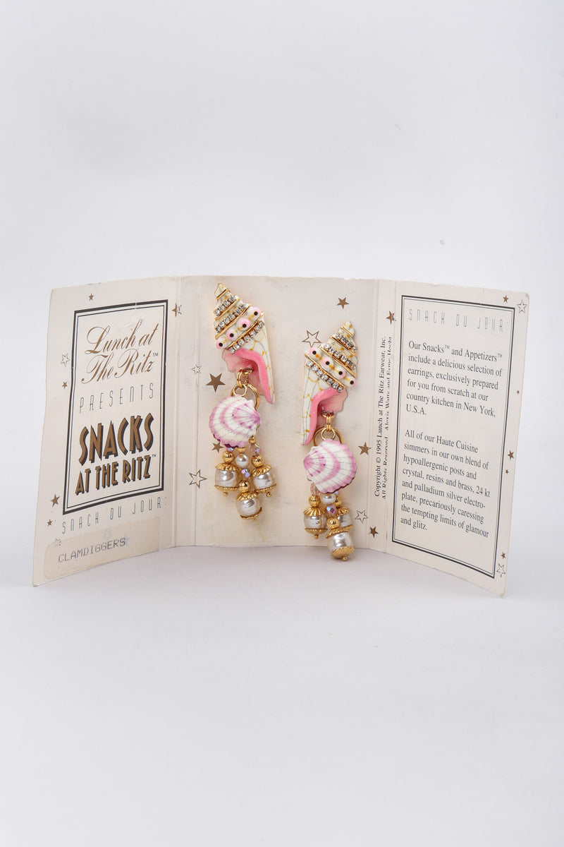 Recess Los Angeles Vintage Lunch At The Ritz Snacks Clamdigger Shell Chandelier Earrings