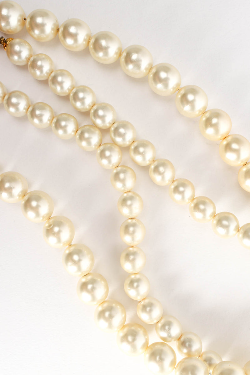 Vintage Sonia Italy Pearl Flower Pendant Necklace Closeup Pearls at Recess LA