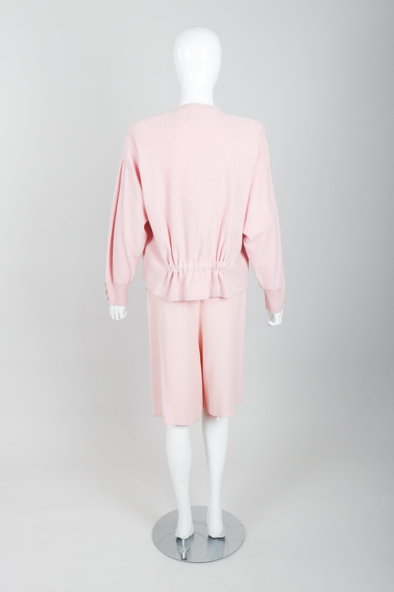 Vintage Sonia Rykiel Baby Pink Camisole Short & Sweater Ensemble on Mannequin Back at Recess